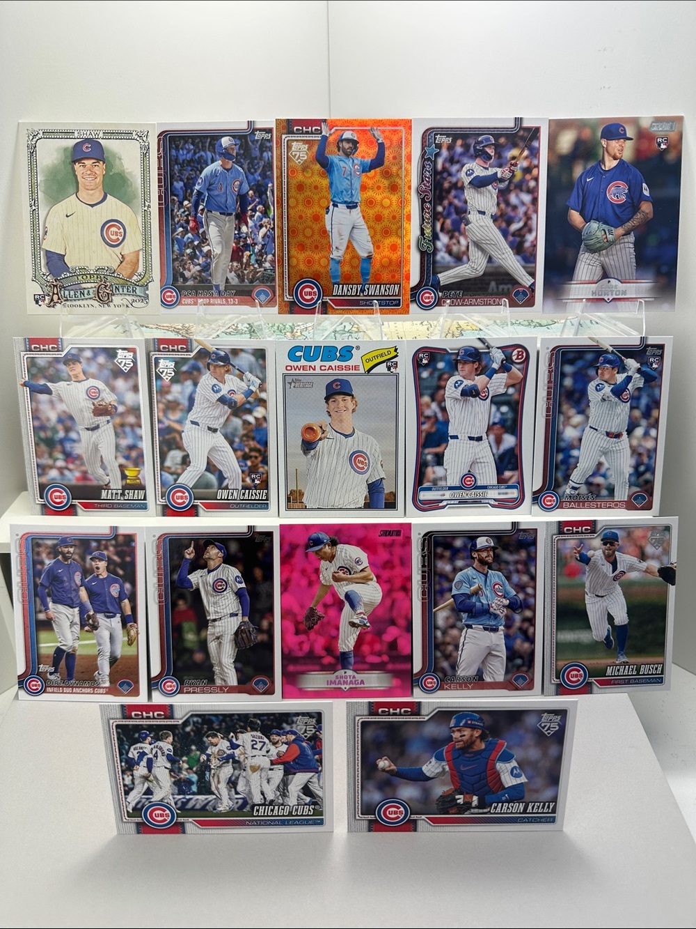 Cubs lot of 17 w/ PCA & Rookie cards of: Caissie/Ballesteros/Shaw/Horton